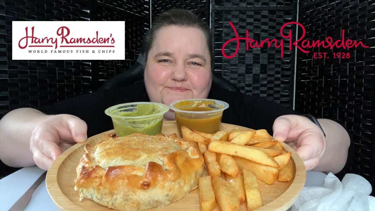 World Famous Harry Ramsden’s | Steak Pie & Chips MUKBANG | Mushy Peas & Gravy