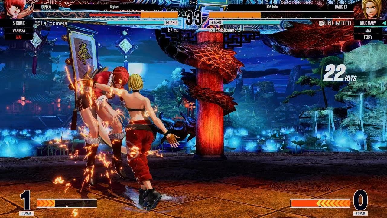 KOF XV_ 1 Blue Mary🔥 vs. Mai, Shermie & Vanessa