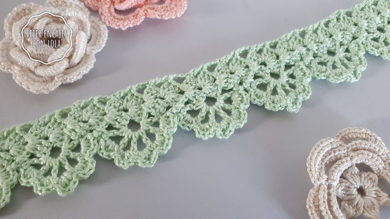 Preciosa Puntilla de Encaje | Orilla tejida a Crochet 💕
