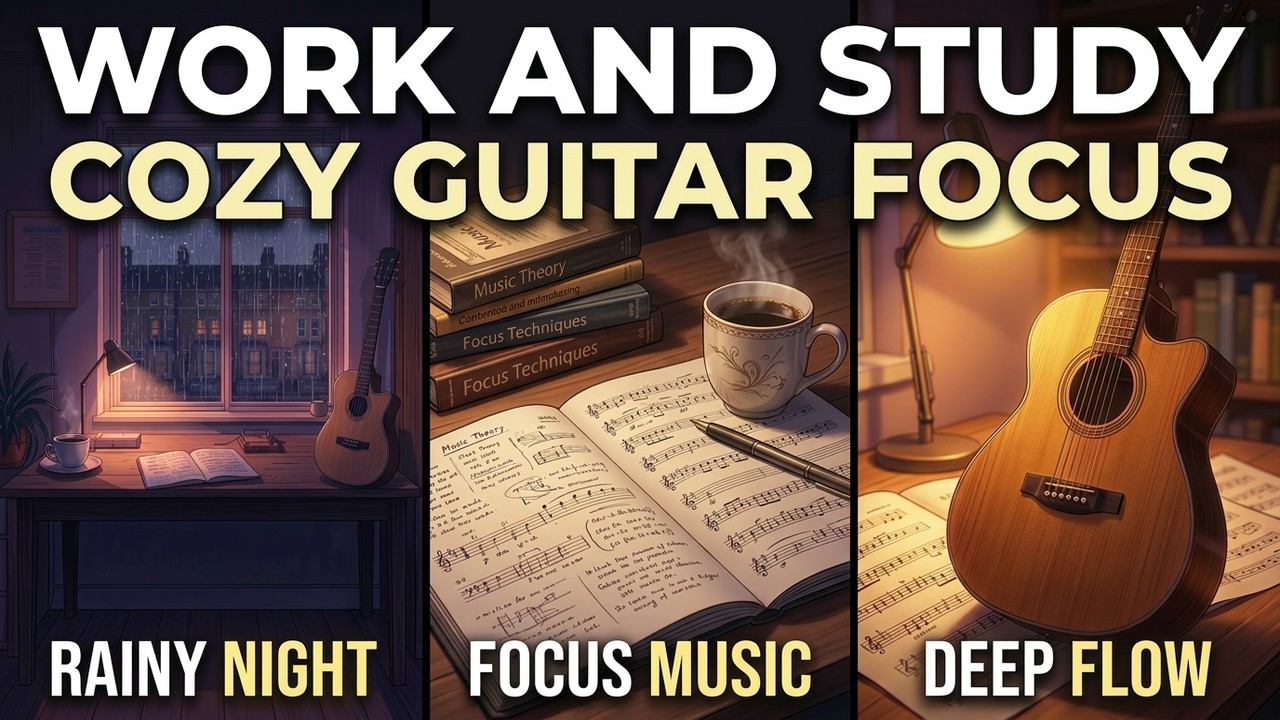 Lofi Music For Work : Rainy Desk Study Ambience – Lofi Guitar & Cozy Night Vibes for Focus