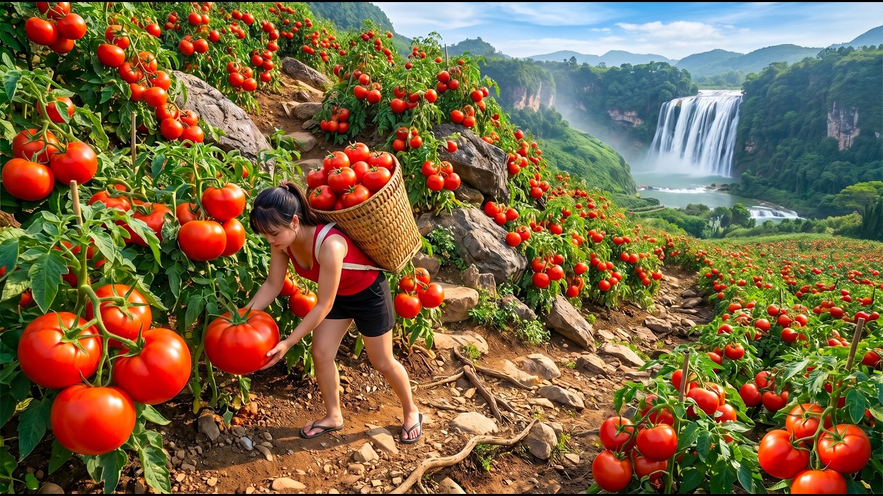 TIMELAPSE - Harvesting Tomatoes & Taking Them to Market | Clearing Weeds in the Garden