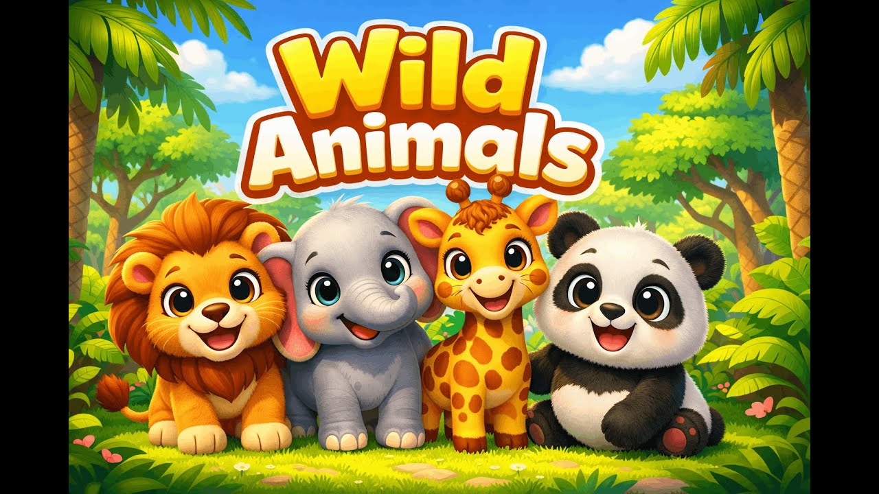 Wild Animals Names for Kids | Learn Animals for Children | Baby Bright Learning TV