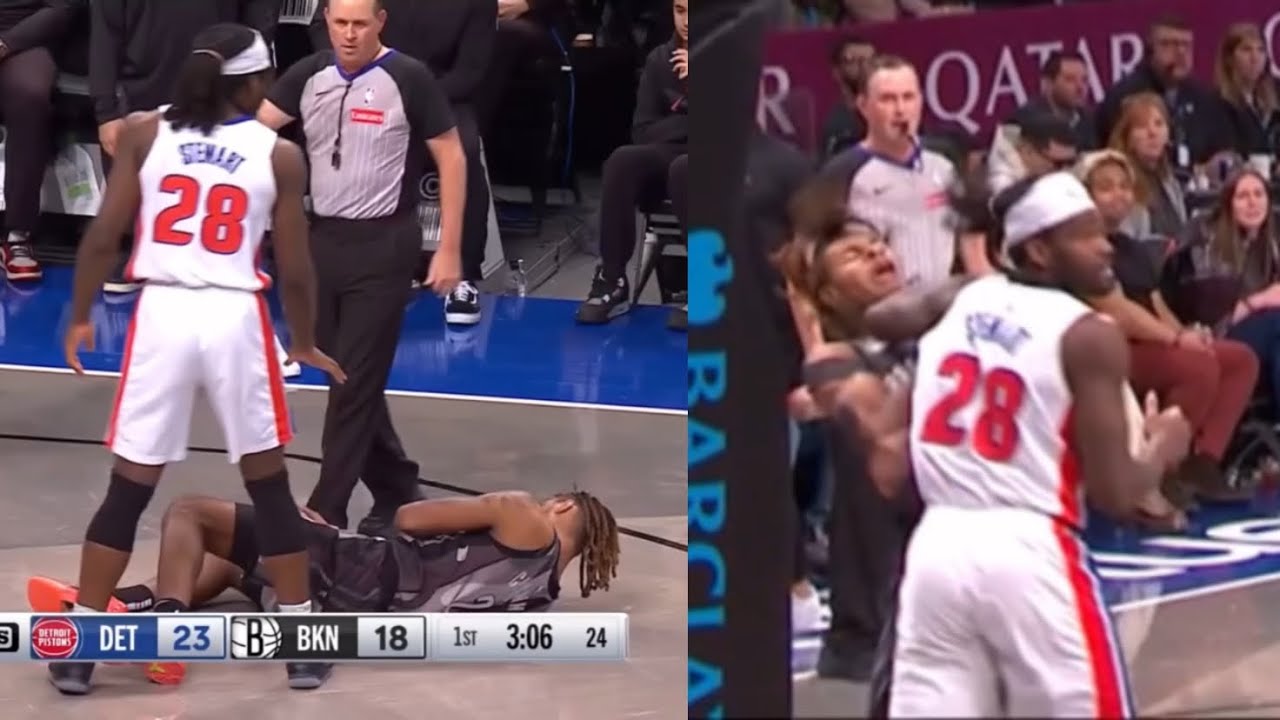 Isaiah Stewart elbowed Noah Clowney HARD in his neck and gets flagrant 😳