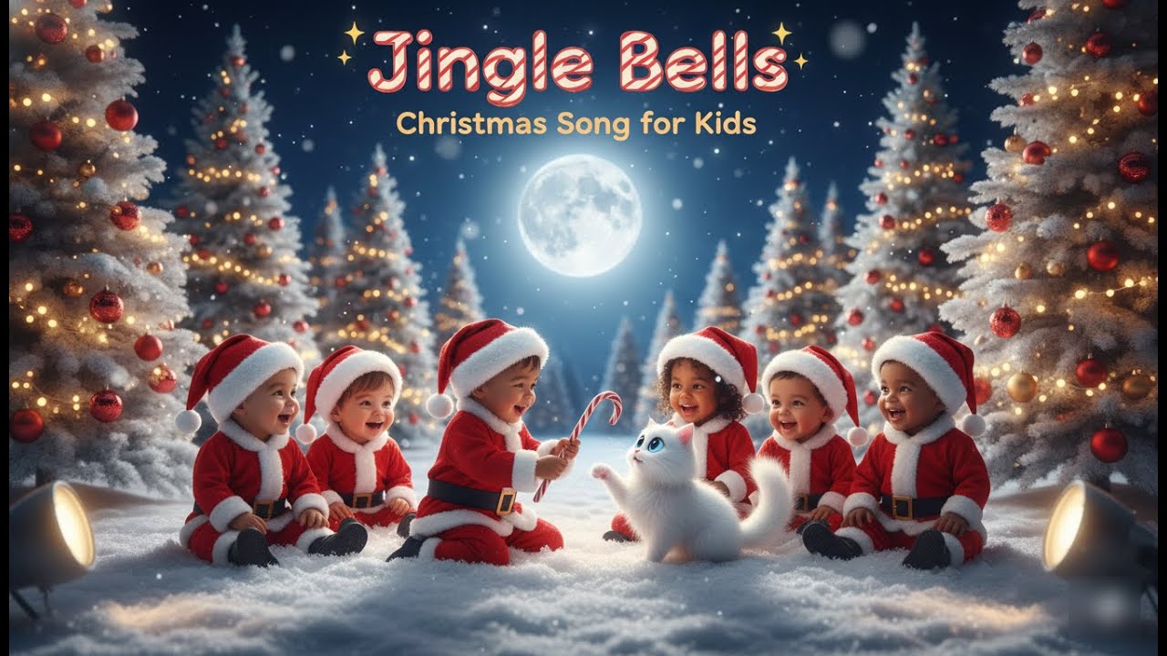 🎶 Ночь колокольчиков Jingle Bells — детский танец и рождественская песня для детей и малышей