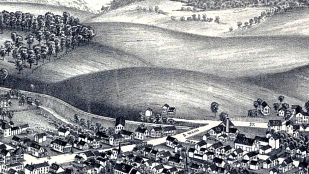 Salem New York 1889 Panoramic Bird's Eye View Map 7329