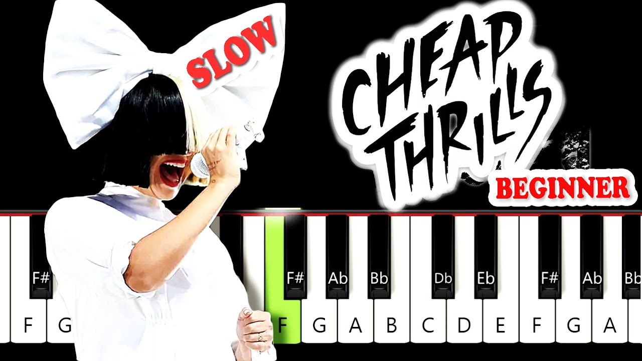 SIA Cheap Thrills | Slow Easy PIANO Tutorial Beginner