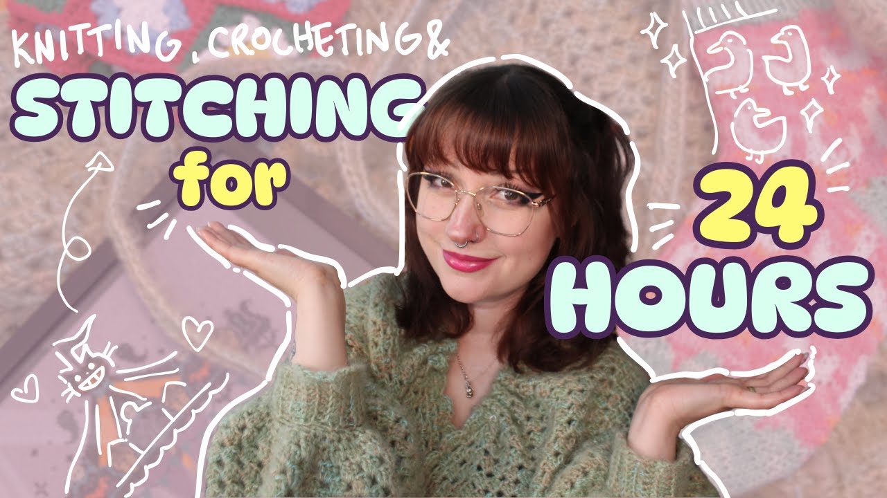 How Much Can I CROCHET in 24 Hours? Except I Mostly X-Stitch | Knit, Stitch & Crochet Vlog - Shaiyeh