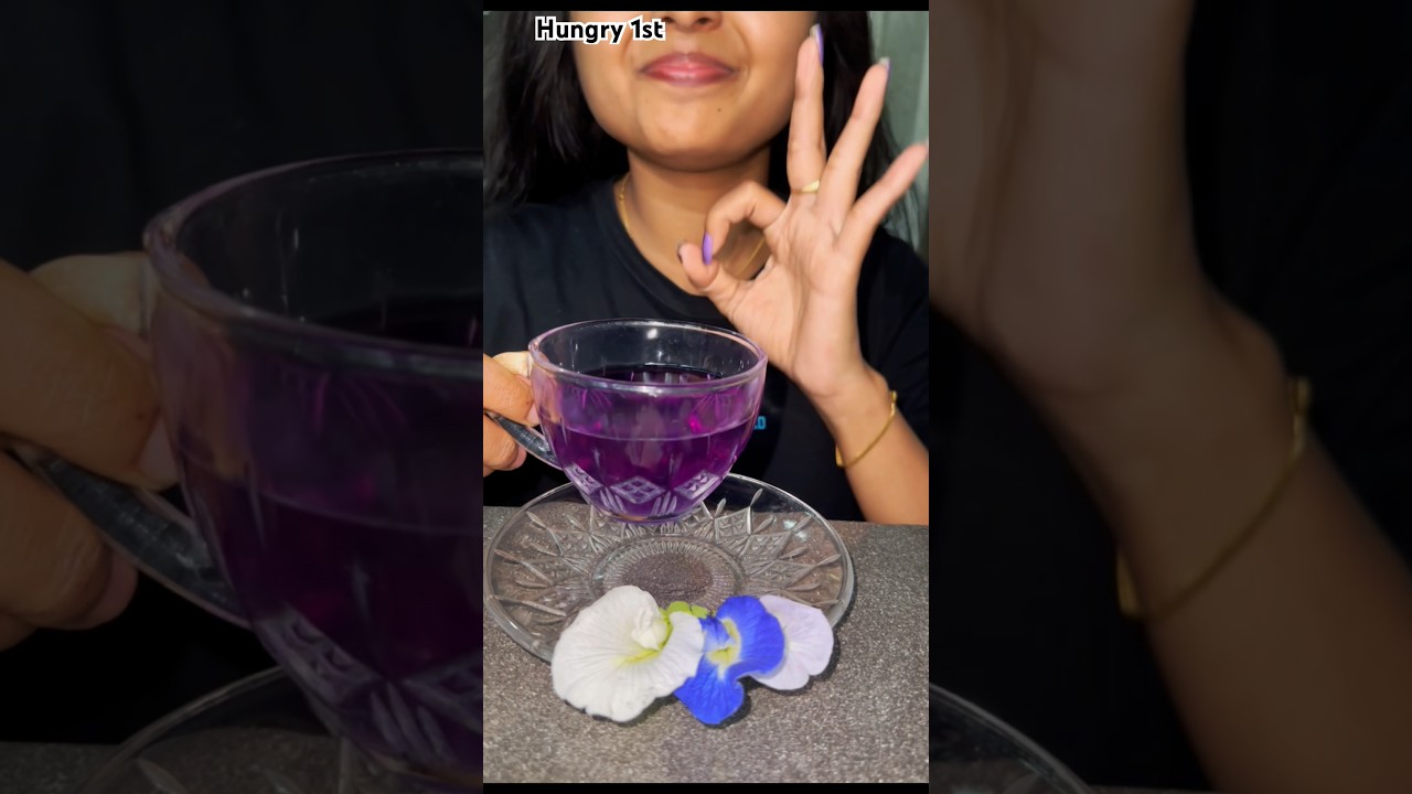 Healthy Natural pea flower tea | Butterfly pea flower recipe 😋😋 | Hungry 1st