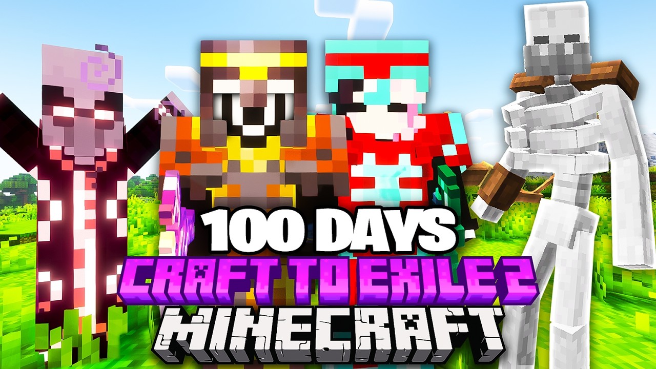 I Survived 100 Days In DUO CRAFT TO EXILE 2 in Minecraft...