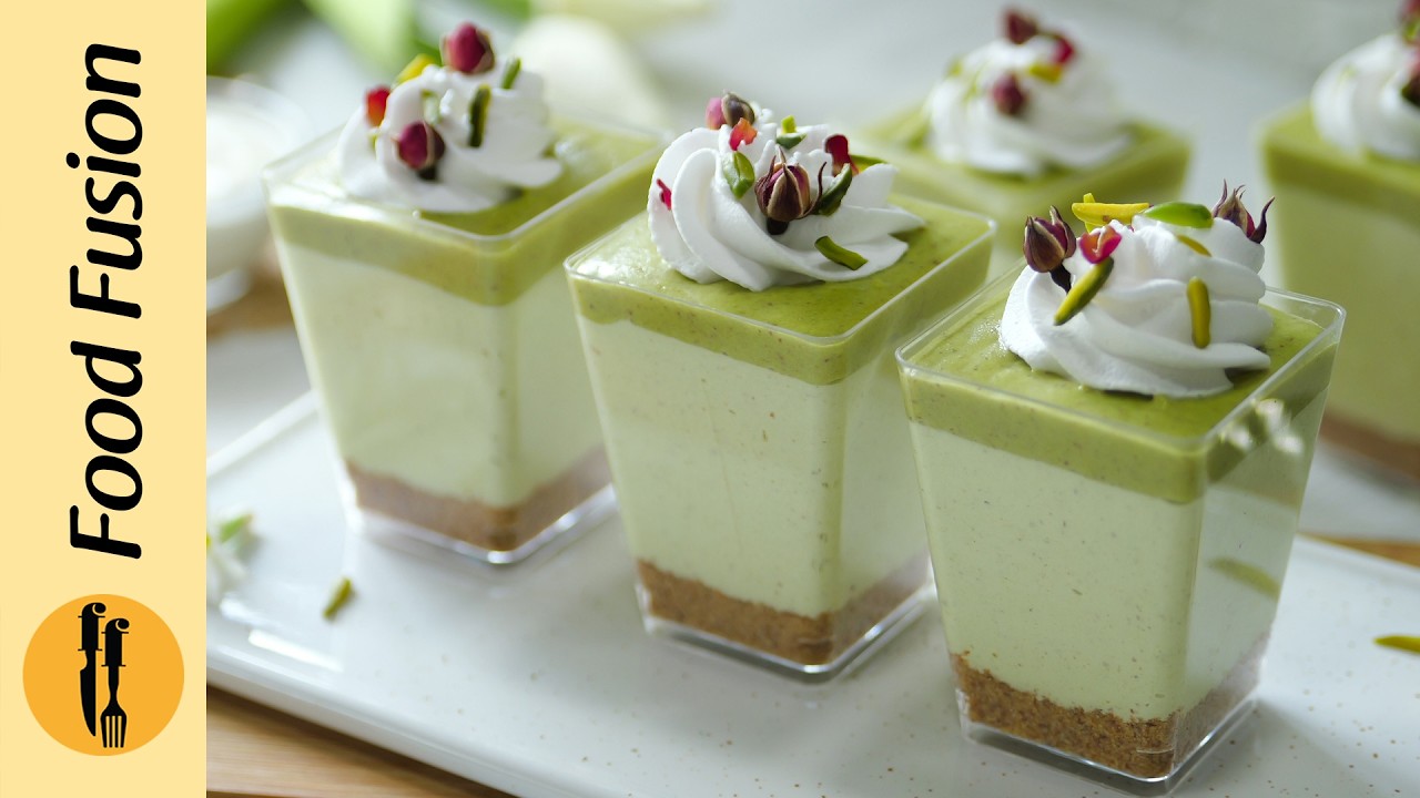 Pistachio Cheesecake Cups Recipe by Food Fusion