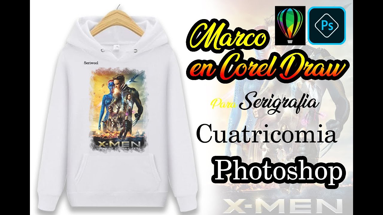 Efecto de marco  Corel a Photoshop para Serigraíia  Textil