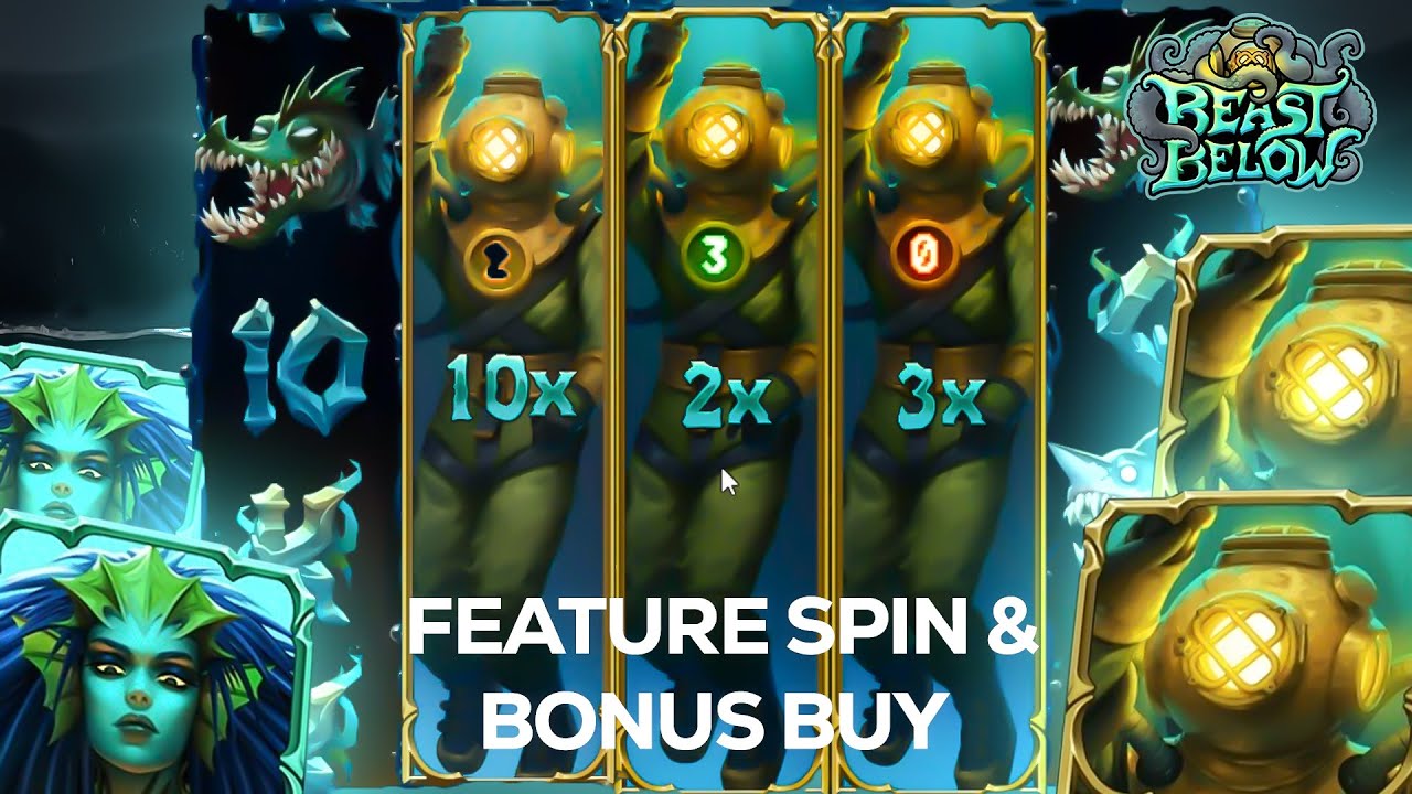 CRAZY FEATURE SPINS AND BONUS BUY AT BEAST BELOW || CASINO SPARTAN