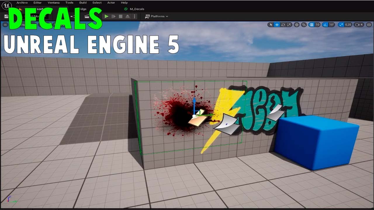 COMO CREAR/HACER DECALS SANGRE , POSICIONAR , DESCARGAR EN UNREAL ENGINE 5 /UE5 zaragevoHD 2022