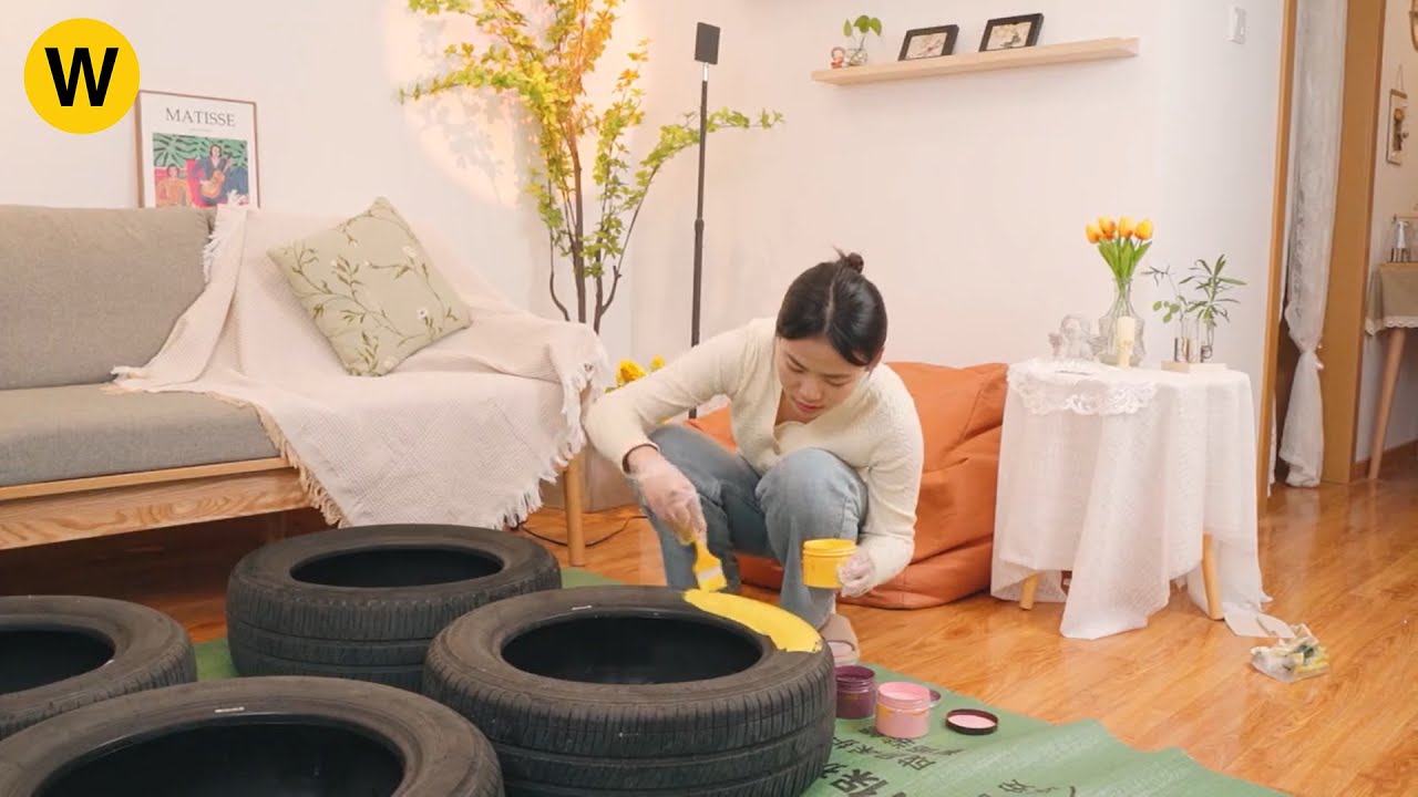 The girl renovates the garden and decorates the apartment, the talented girl I used to know
