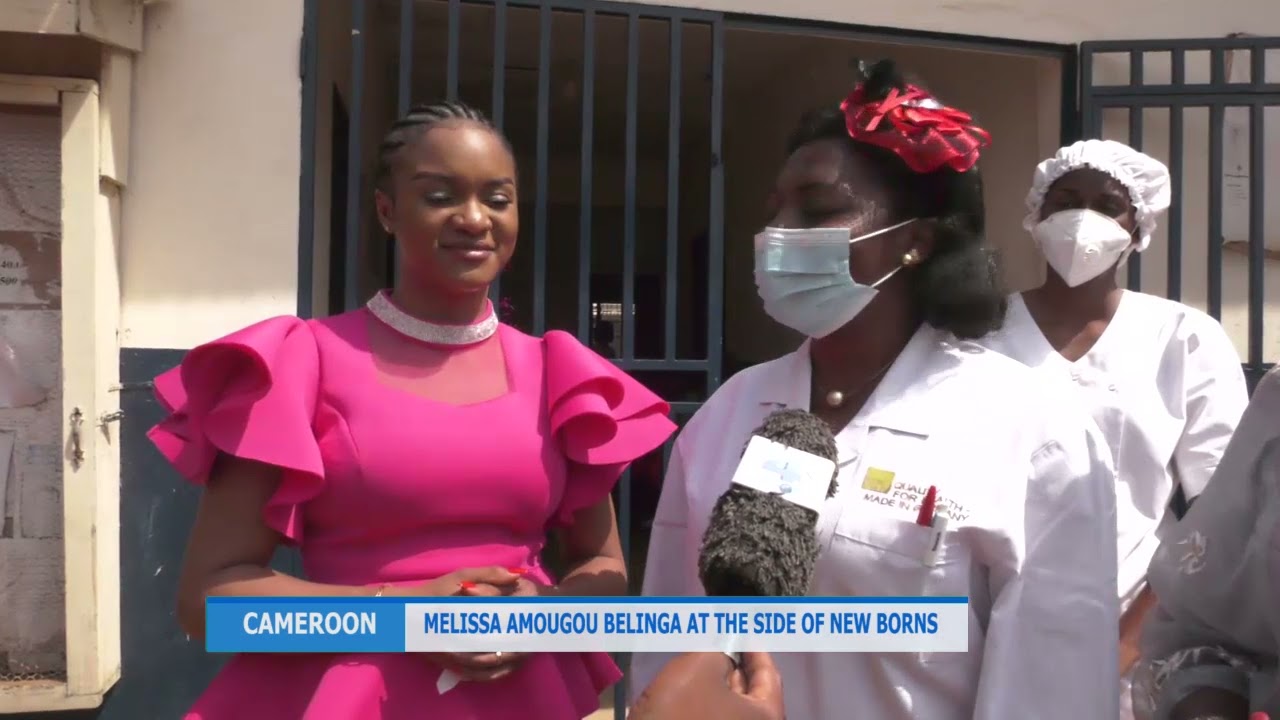 MELISSA AMOUGOU BELINGA AS MOTHER CHRISTMAS FOR NEW BORN BABIES AND THEIR MOTHERS