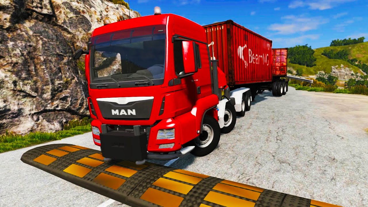 Trucks vs Speed Bumps - BeamNG.Drive