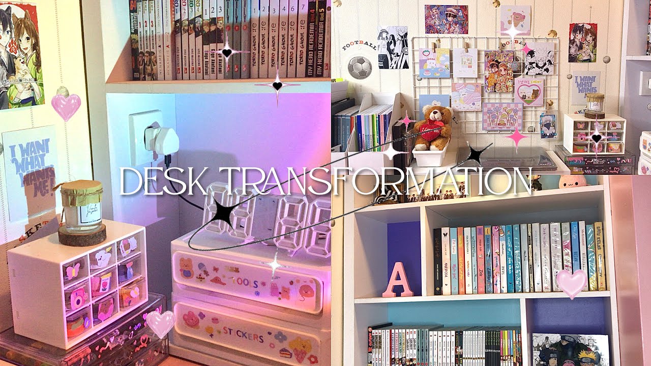 aesthetic desk makeover + tour!☁️🦋
