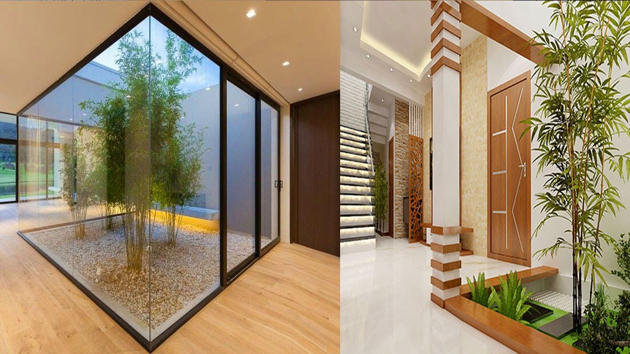 Modern Courtyard House Interior Design | Indoor Home Garden Ideas | Staircase Courtyard
