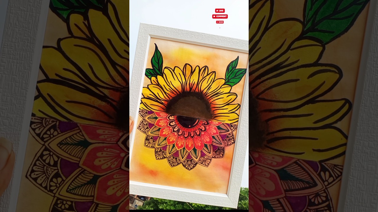 Part-3 Combination of Mandala and floral art #mandala #floral #art #explore #shorts #viral #trending