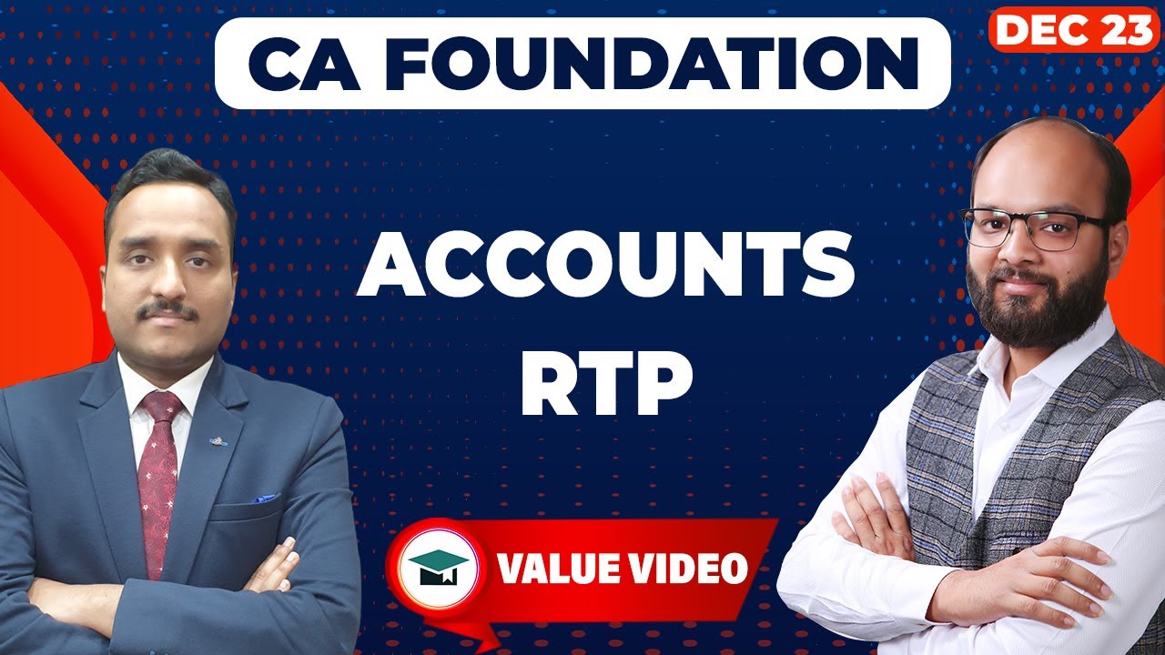 CA Foundation Accounts RTP June 2023 | ICAI June 23 RTP Discussion | RTP Accounts June 2023 | ICAI