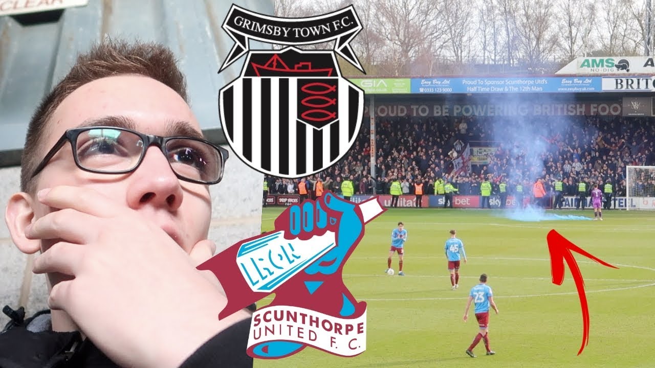 *PYROS, RED CARDS AND SCENES ON DERBY DAY!* SCUNTHORPE UNITED 0-2 GRIMSBY TOWN | *VLOG*