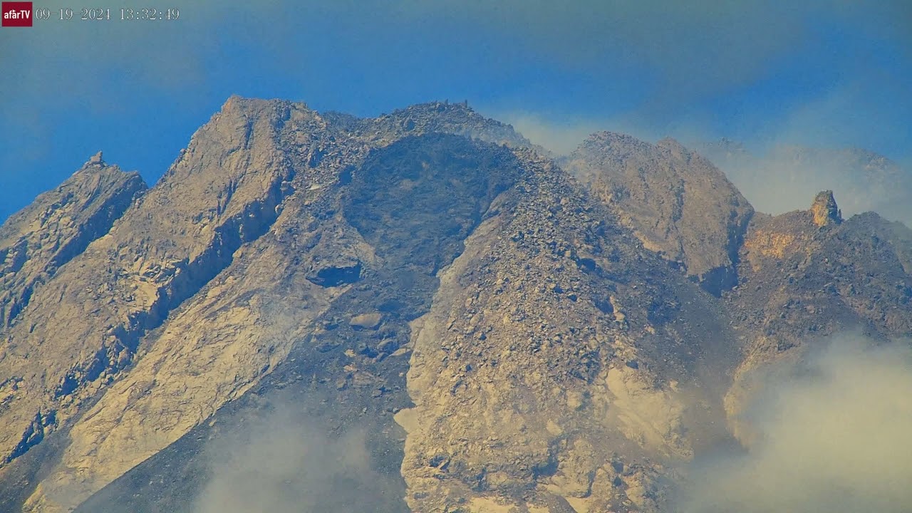 Sep 19, 2024:  Close View of the Growing Lava Dome on Merapi Volcano, Indonesia