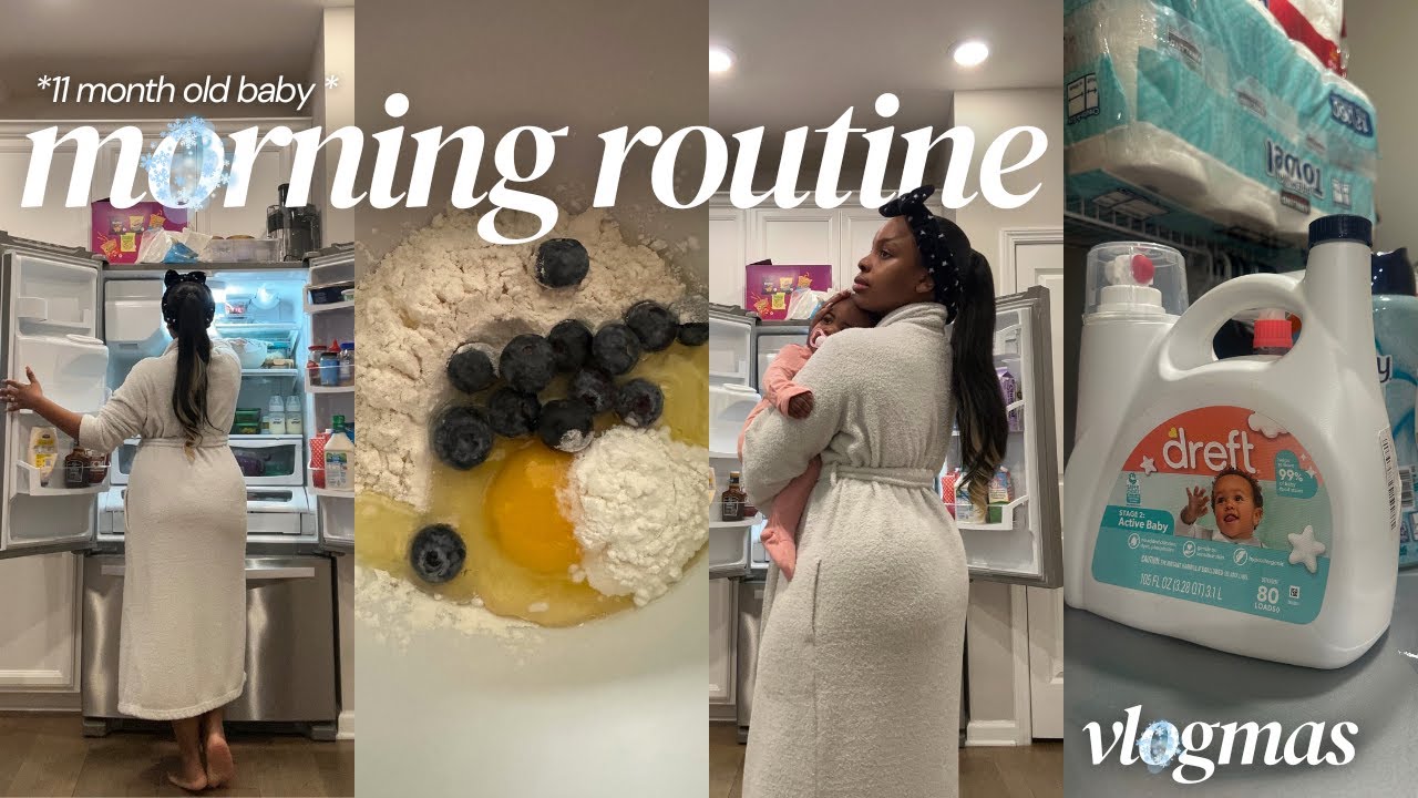 MORNING ROUTINE WITH MY 11 MONTH OLD + BABY BREAKFAST IDEAS | VLOGMAS DAY 8
