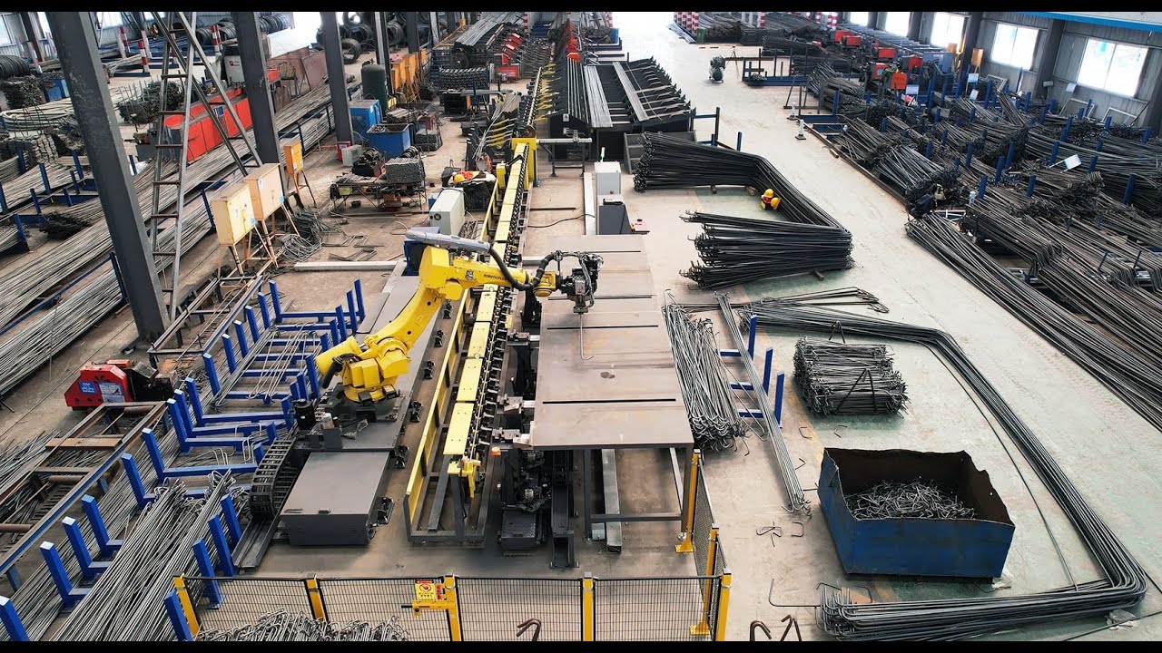 Automated Robotic Rebar Bending Line