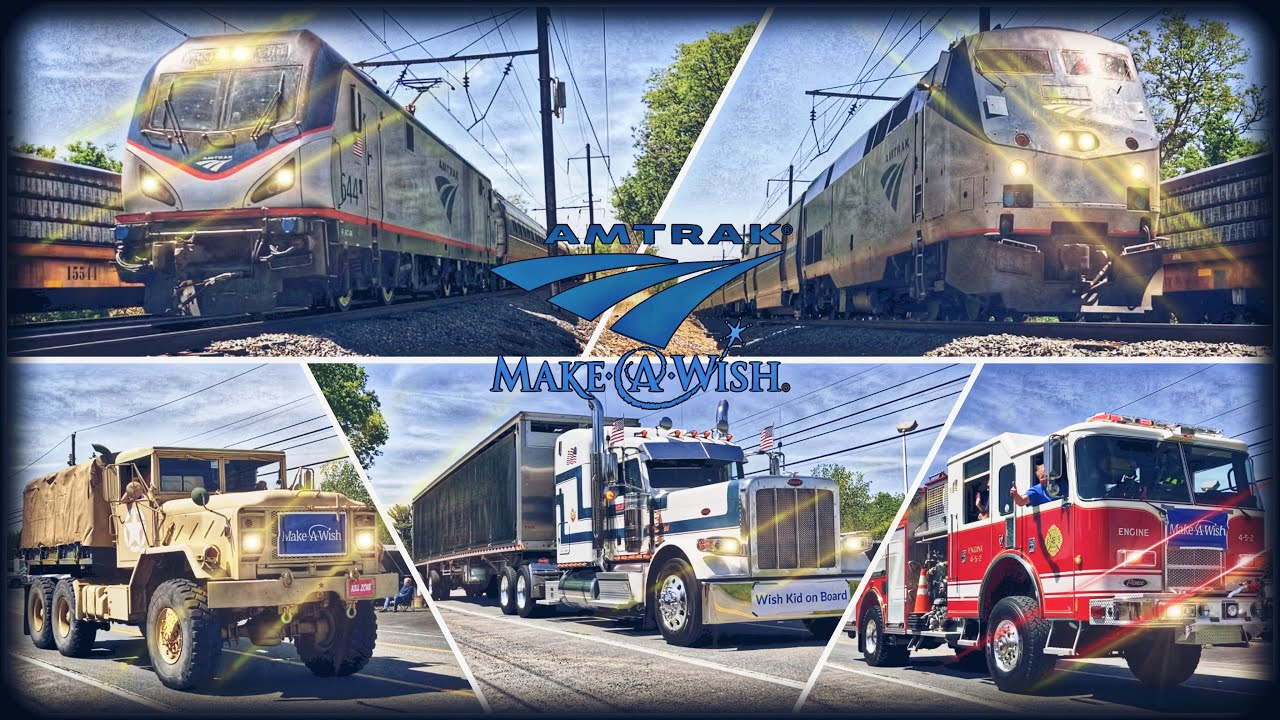 Amtrak Speeding Along Side The Make A Wish Convoy 5/14/23