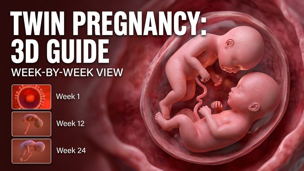 TWINS in the WOMB: Amazing 3D Journey Week by Week | Complete Twin Pregnancy Guide