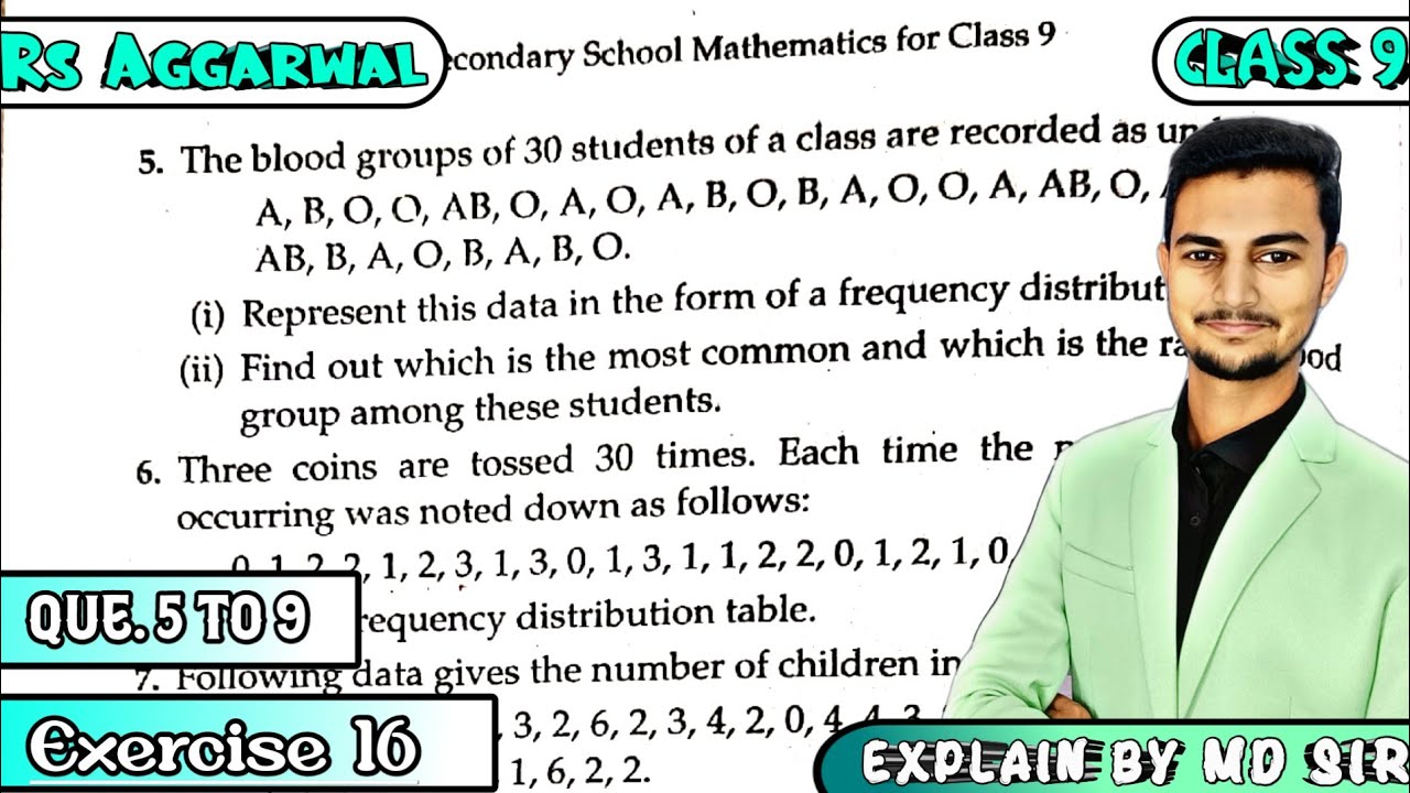 Exercise 16 Q5 to Q9 | Class 9 Chapter 16 | Presentation Tabular Form | Rs Aggarwal | MD Sir | Cbse