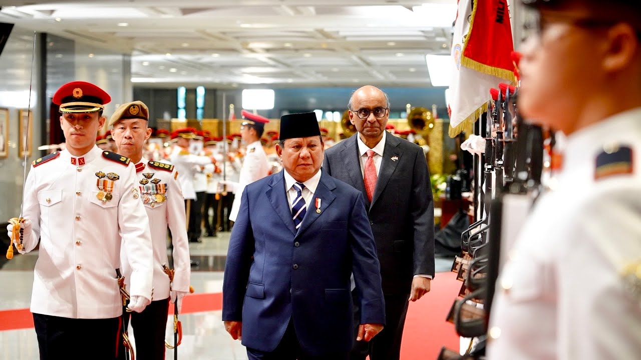 Presiden Prabowo Disambut Upacara Kenegaraan di Parliament House Singapore, 16 Juni 2025