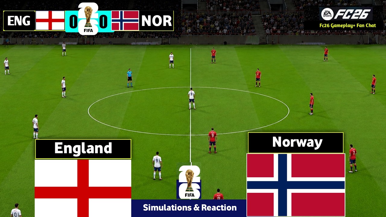 🔴Live Norway vs England Quarter Final | FIFA World Cup 2026 | Football Match Gameplay Simulation