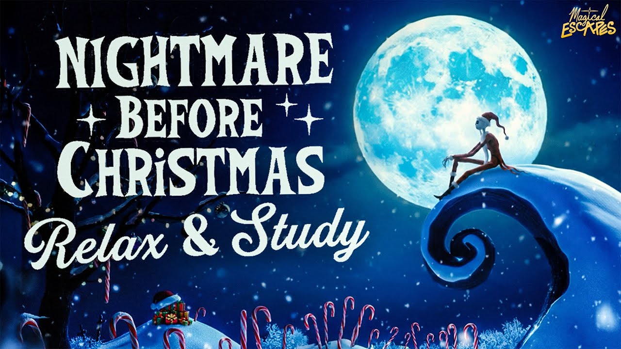 Nightmare Before Christmas Cozy Christmas Ambience 🎄 | Relax, Study & Sleep