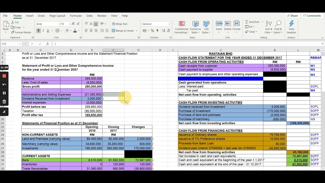 2/2| RANTAIAN |DIRECT METHOD | PREPARE STATEMENT OF CASH FLOWS - TUTORIAL | FAR210/FAR160 JAN2018-Q5