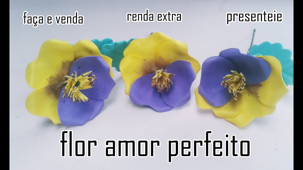 DIY APRENDA A FAZER ESSA LINDA FLOR (AMOR PERFEITO) MUITO FÁCIL E FICA LINDÍSSIMA!