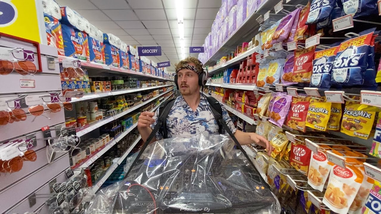 DJ causes CHAOS in GROCERY stores...