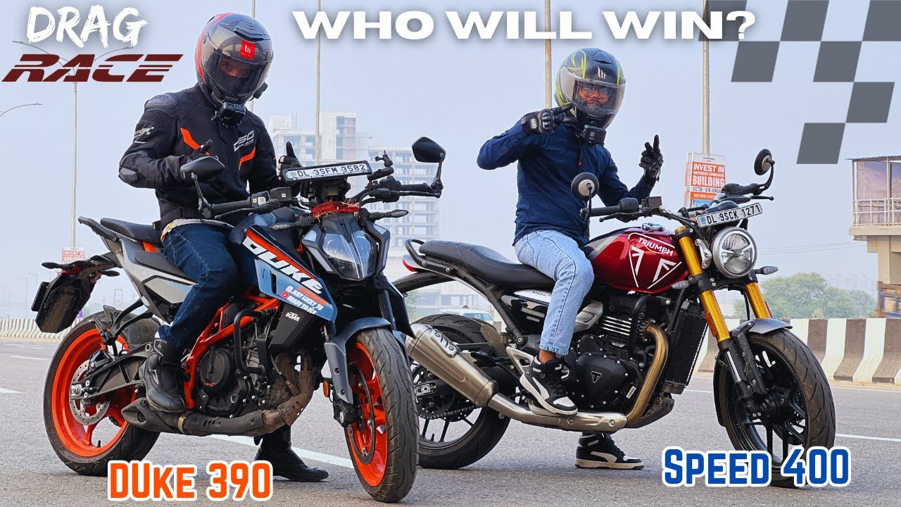 New KTM Duke 390 Vs Triumph Speed 400 | Drag Race Comparison !!!