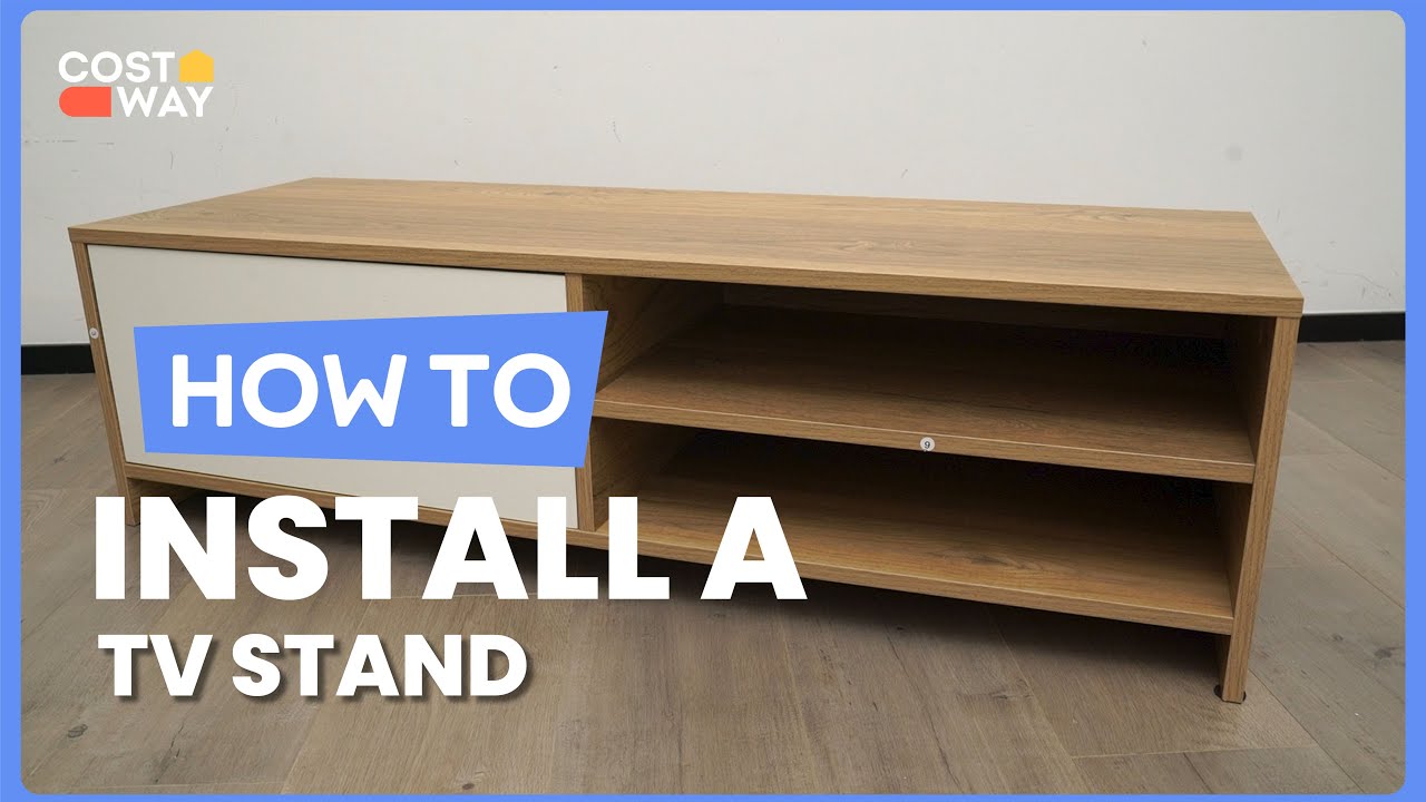 How to Install the TV Stand for with Open Shelf and Drawe for 55-Inch TV | HV10399 #costway #howto