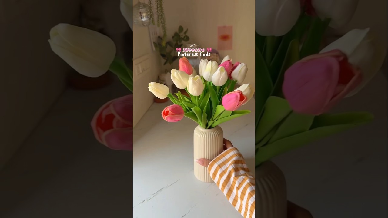 Artificial tulip flowers from meesho 🤩Meesho pinterest finds #youtubeshorts #tulipflower #trending