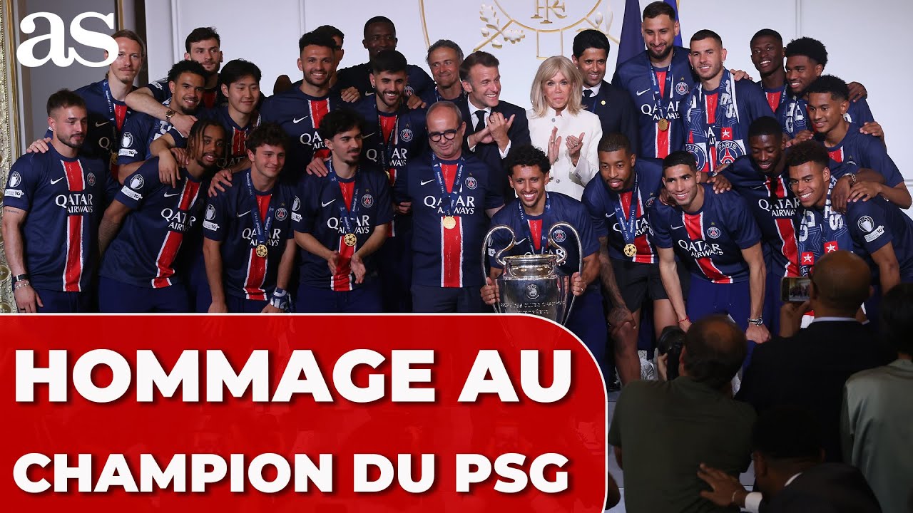MACRON accueille le PSG, les CHAMPIONS WINNERS à l'Elysée : MOMENT HISTORIQUE