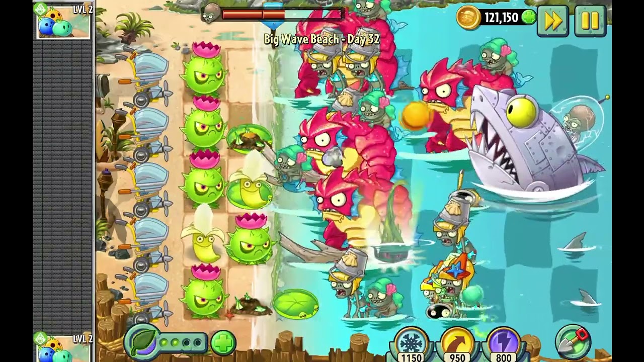 Plants Vs Zombies 2 - Big Wave Beach- Day 32 _ [BOSS FIGHT]