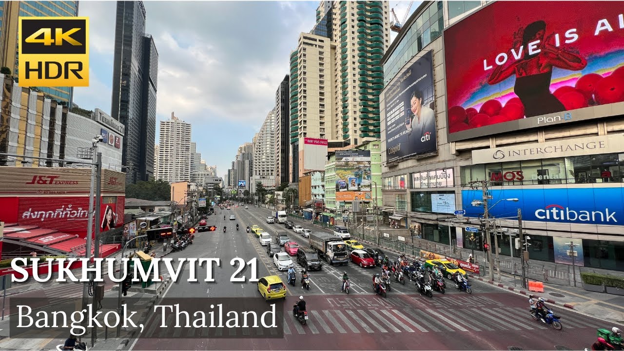 4K HDR| Walk around Sukhumvit Soi 21(Asok Montri Road)| Bangkok| Thailand