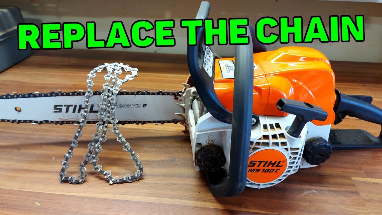 Как правильно надеть цепь бензопилы | Stihl MS180