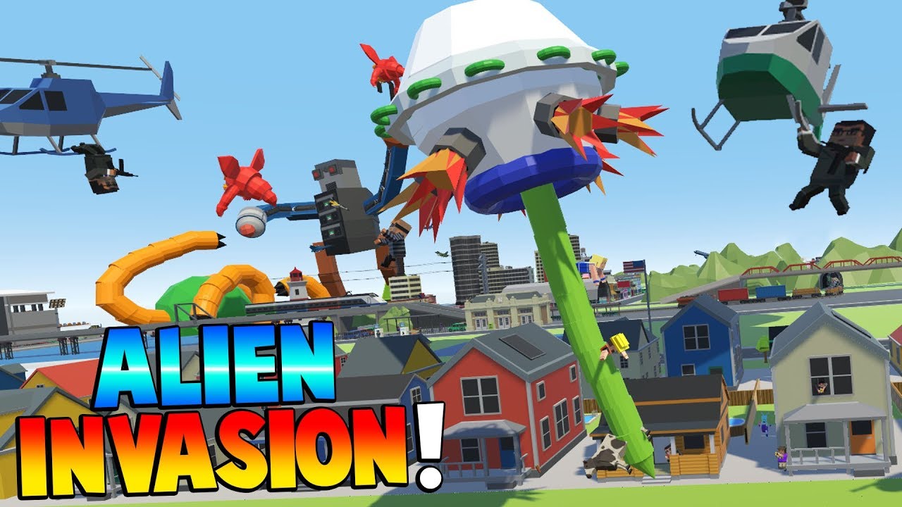 Tiny Town - NERF TOYS VS ALIENS SAVE THE NEIGHBORHOOD! - Tiny Town VR Gameplay & Funny