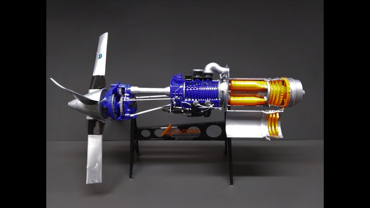 Allison Prop Jet 501-D13 Engine TurboProp 1/10 Scale Model Kit Build Review Renwal Atlantis H1551