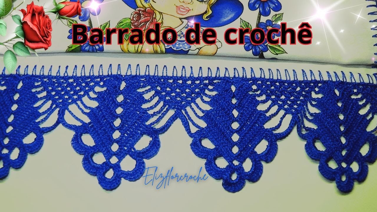 Barrado de crochê para pano de prato  🔥36✅