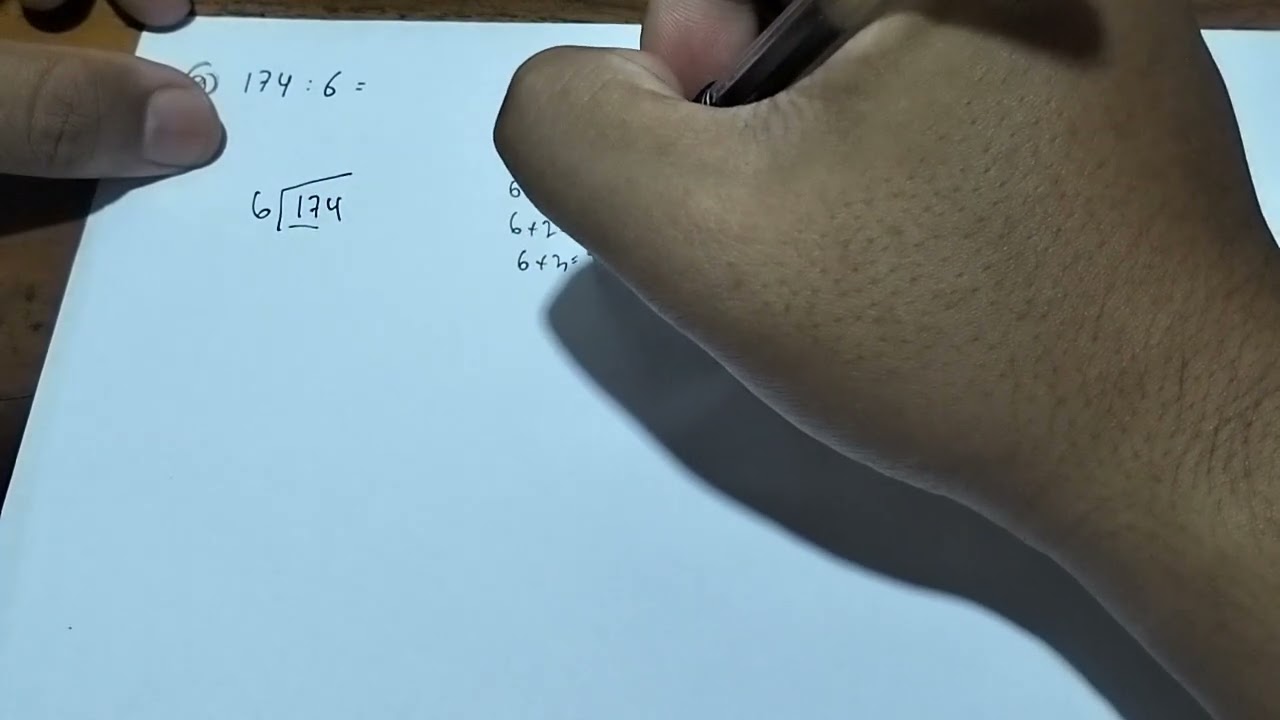 174 dibagi 6 | ayo bagi dengan cara bersusun 174 : 6 =