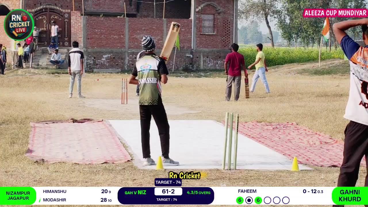 ALEEZ FASHION HUB GRAM SABHA FULL BOUNDRY CRICKET PRATIYOGITA.
GAHNI KHURD VS NIZAMPUR JAGAPUR