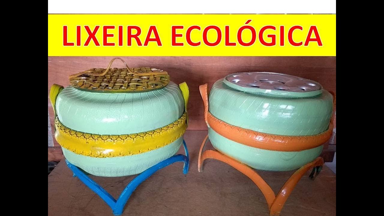 LIXEIRA feita com pneu de carro